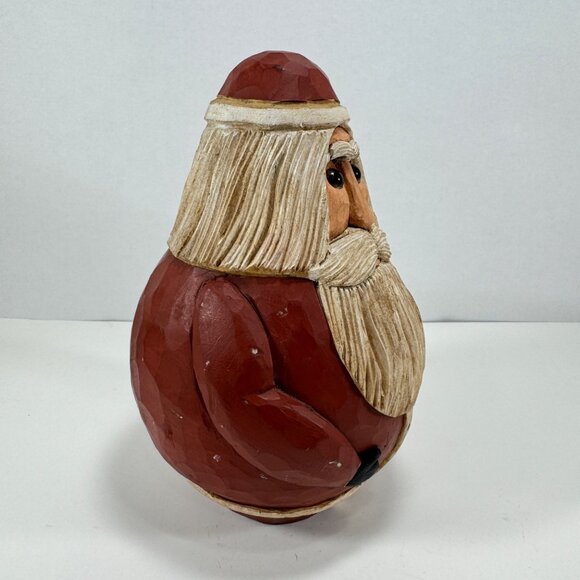 Vintage Wood Carved Santa Figure Jack Ashenfelter Signed 1989 Folk Art Primitive - Picture 9 of 11